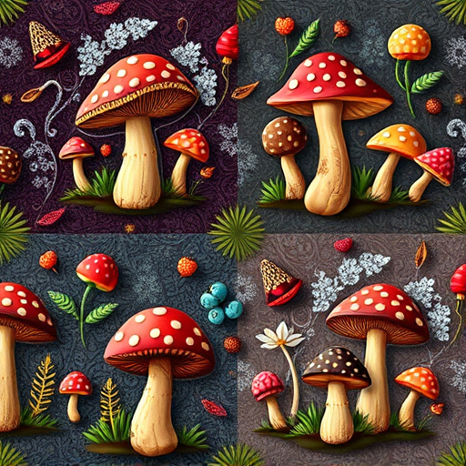 Artistic Magic Mushroom Chocolates Patterns
