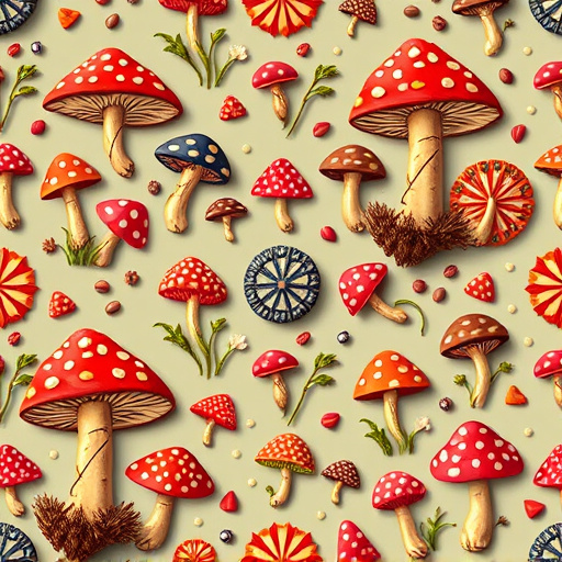 Artistic Magic Mushroom Chocolates Patterns