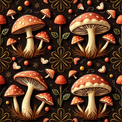 Artistic Magic Mushroom Chocolates Patterns