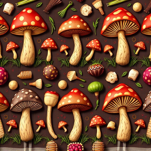 Artistic Magic Mushroom Chocolates Patterns