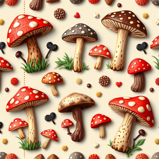 Artistic Magic Mushroom Chocolates Patterns