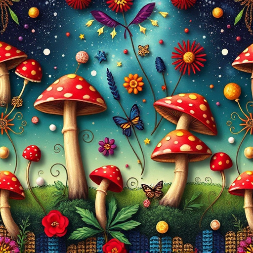 Artistic Magic Mushroom Chocolates Patterns