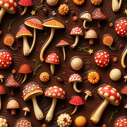Artistic Magic Mushroom Chocolates Patterns