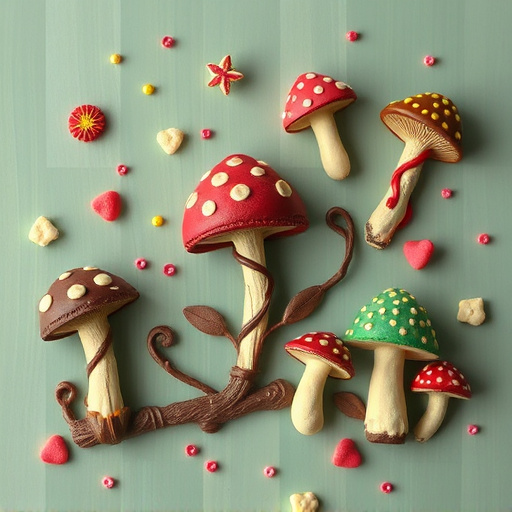 Artistic Magic Mushroom Chocolates Patterns