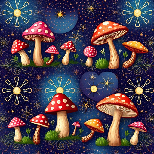 Artistic Magic Mushroom Chocolates Patterns