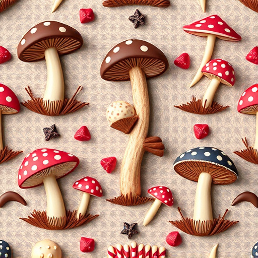 Artistic Magic Mushroom Chocolates Patterns