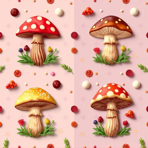Artistic Magic Mushroom Chocolates Patterns