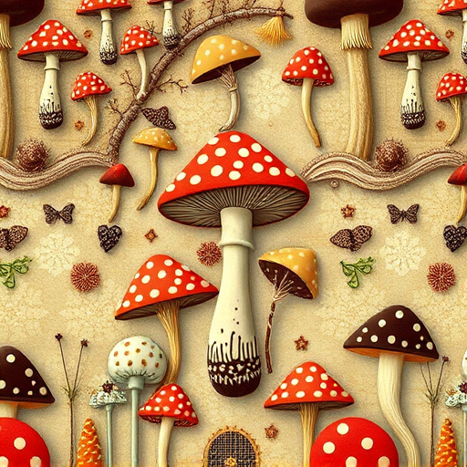 Artistic Magic Mushroom Chocolates Patterns