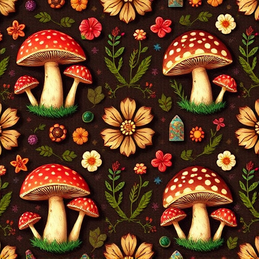 Artistic Magic Mushroom Chocolates Patterns