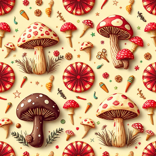 Artistic Magic Mushroom Chocolates Patterns