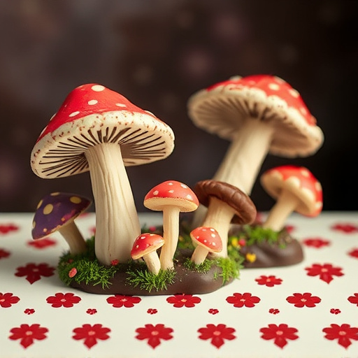 Artistic Magic Mushroom Chocolates Patterns