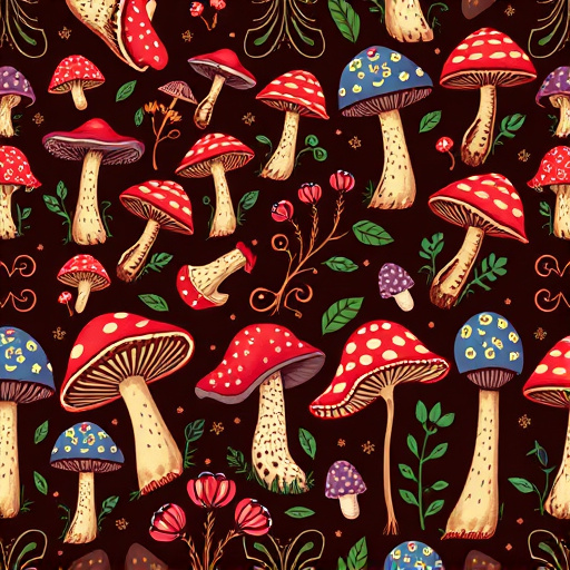 Artistic Magic Mushroom Chocolates Patterns