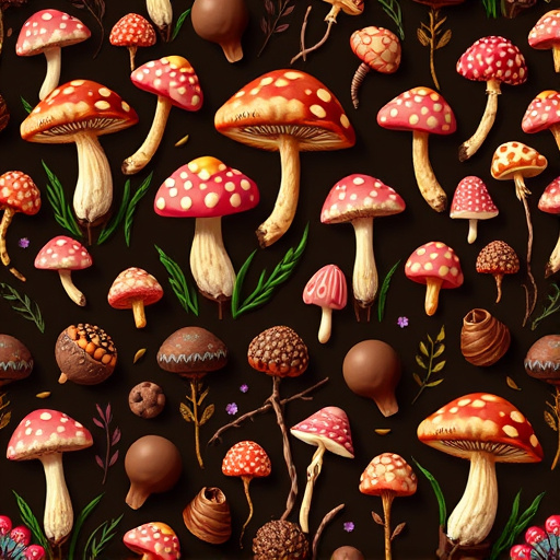 Artistic Magic Mushroom Chocolates Patterns