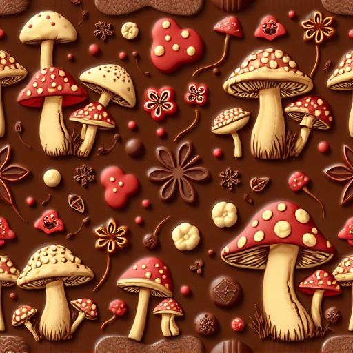 Artistic Magic Mushroom Chocolates Patterns