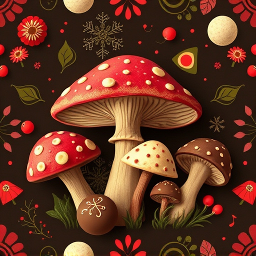 Artistic Magic Mushroom Chocolates Patterns