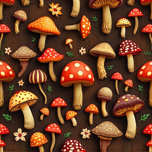 Artistic Magic Mushroom Chocolates Patterns