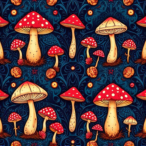 Artistic Magic Mushroom Chocolates Patterns