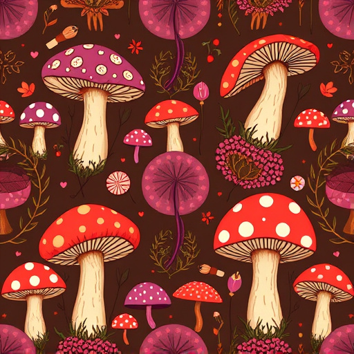 Artistic Magic Mushroom Chocolates Patterns