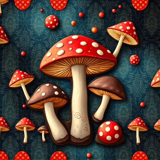 Artistic Magic Mushroom Chocolates Patterns