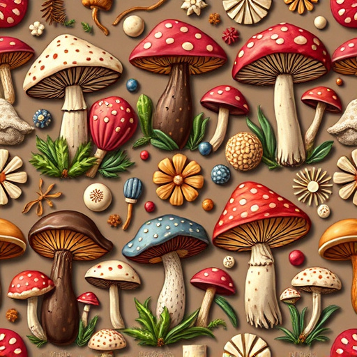 Artistic Magic Mushroom Chocolates Patterns