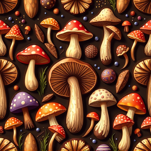 Artistic Magic Mushroom Chocolates Patterns