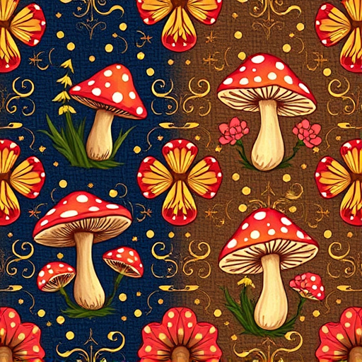 Artistic Magic Mushroom Chocolates Patterns