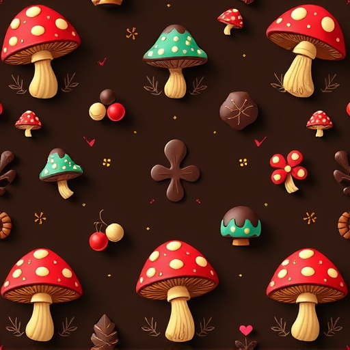 Artistic Magic Mushroom Chocolates Patterns