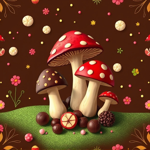 Artistic Magic Mushroom Chocolates Patterns