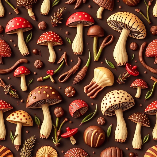 Artistic Magic Mushroom Chocolates Patterns