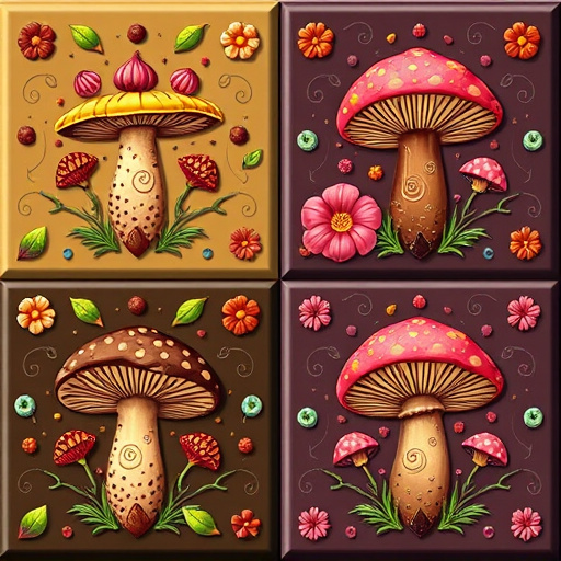 Artistic Magic Mushroom Chocolates Patterns