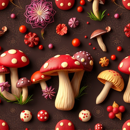 Artistic Magic Mushroom Chocolates Patterns