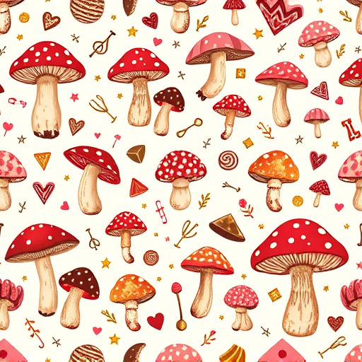 Artistic Magic Mushroom Chocolates Patterns