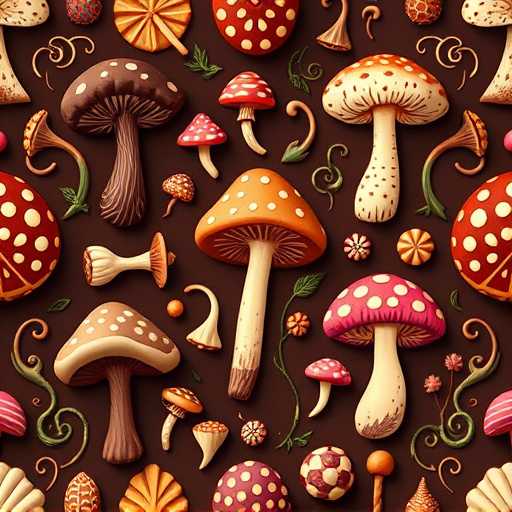 Artistic Magic Mushroom Chocolates Patterns