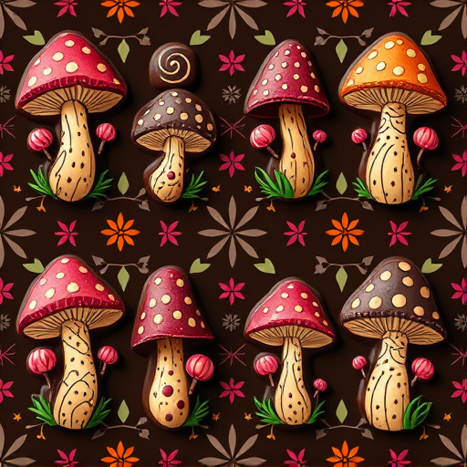 Artistic Magic Mushroom Chocolates Patterns