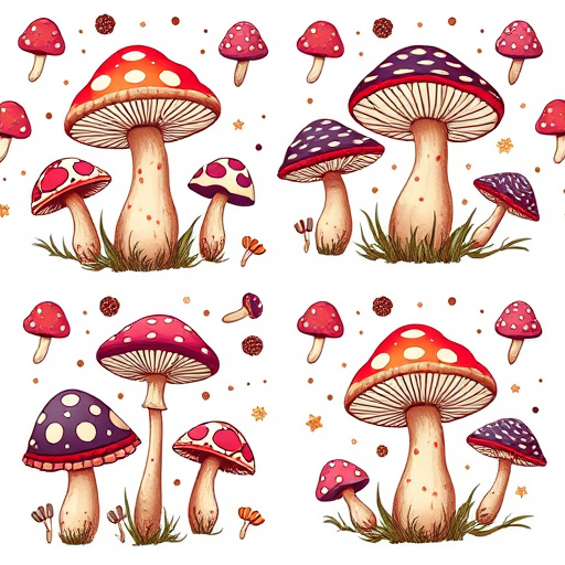 Artistic Magic Mushroom Chocolates Patterns