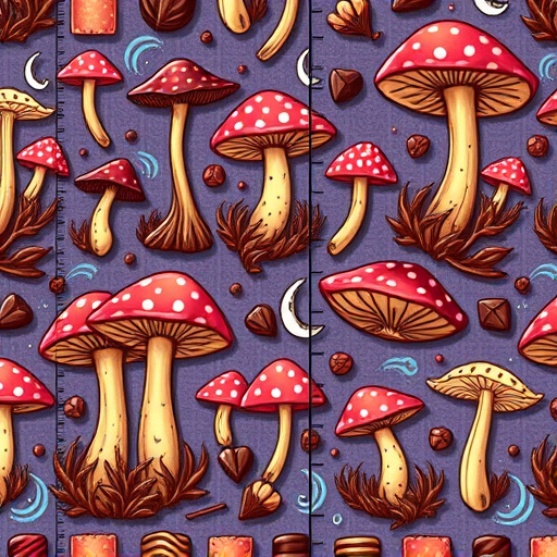 Artistic Magic Mushroom Chocolates Patterns