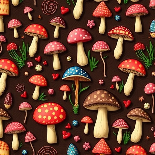 Artistic Magic Mushroom Chocolates Patterns