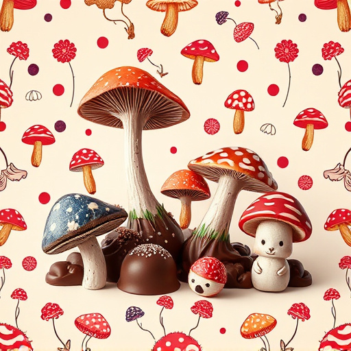 Artistic Magic Mushroom Chocolates Patterns