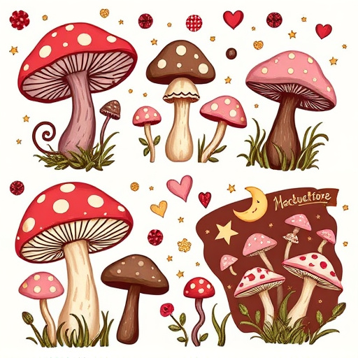 Artistic Magic Mushroom Chocolates Patterns