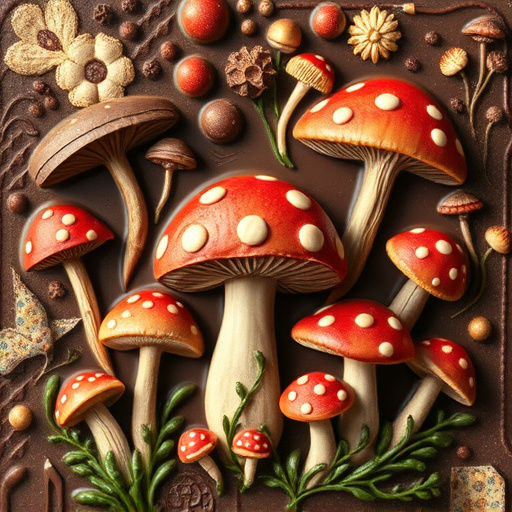 Artistic Magic Mushroom Chocolates Patterns