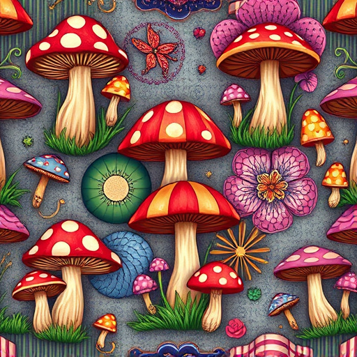 Artistic Magic Mushroom Chocolates Patterns