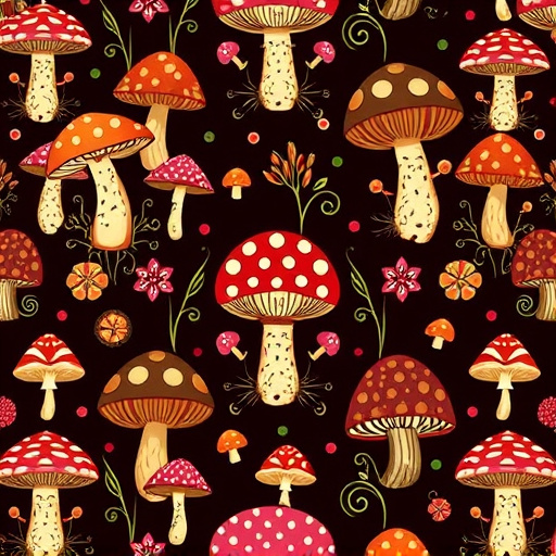 Artistic Magic Mushroom Chocolates Patterns