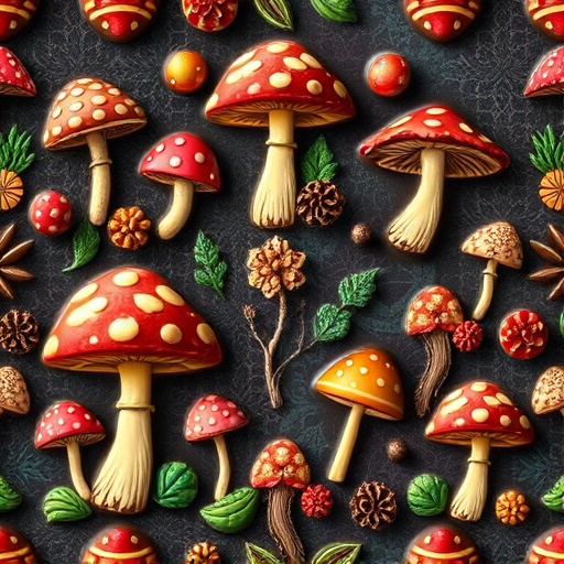 Artistic Magic Mushroom Chocolates Patterns