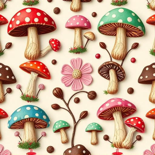 Artistic Magic Mushroom Chocolates Patterns