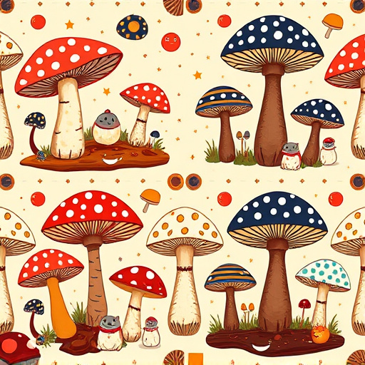 Artistic Magic Mushroom Chocolates Patterns