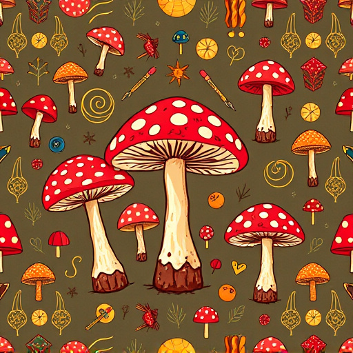 Artistic Magic Mushroom Chocolates Patterns