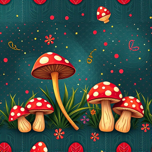 Artistic Magic Mushroom Chocolates Patterns
