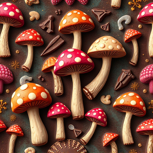 Artistic Magic Mushroom Chocolates Patterns
