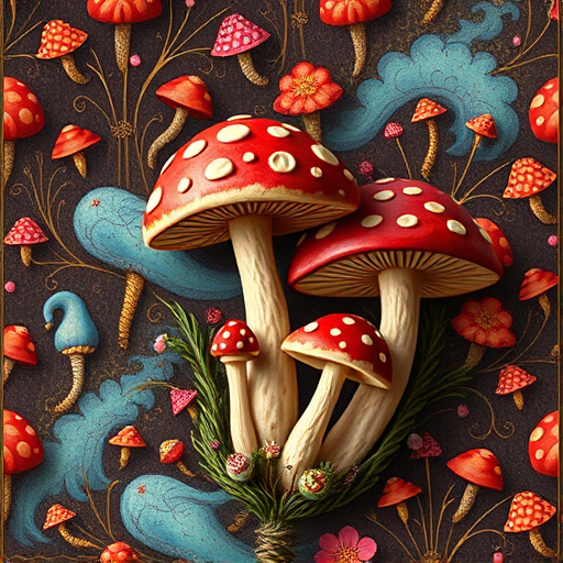 Artistic Magic Mushroom Chocolates Patterns