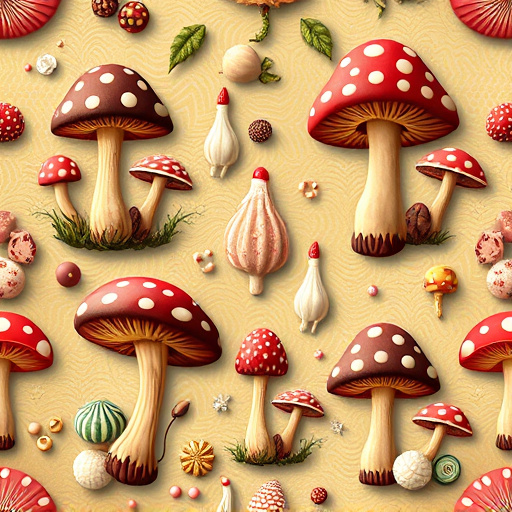 Artistic Magic Mushroom Chocolates Patterns